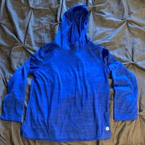 Blue size 8 youth blue long sleeve tee with hood